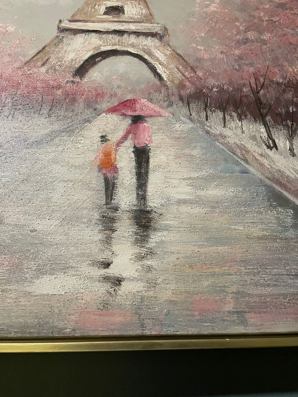 Abstrait Paris Tour Eiffel Photo Art Mural Coloré Arbres Paysage Toile Peinture À L'huile - Vue détaillée 3